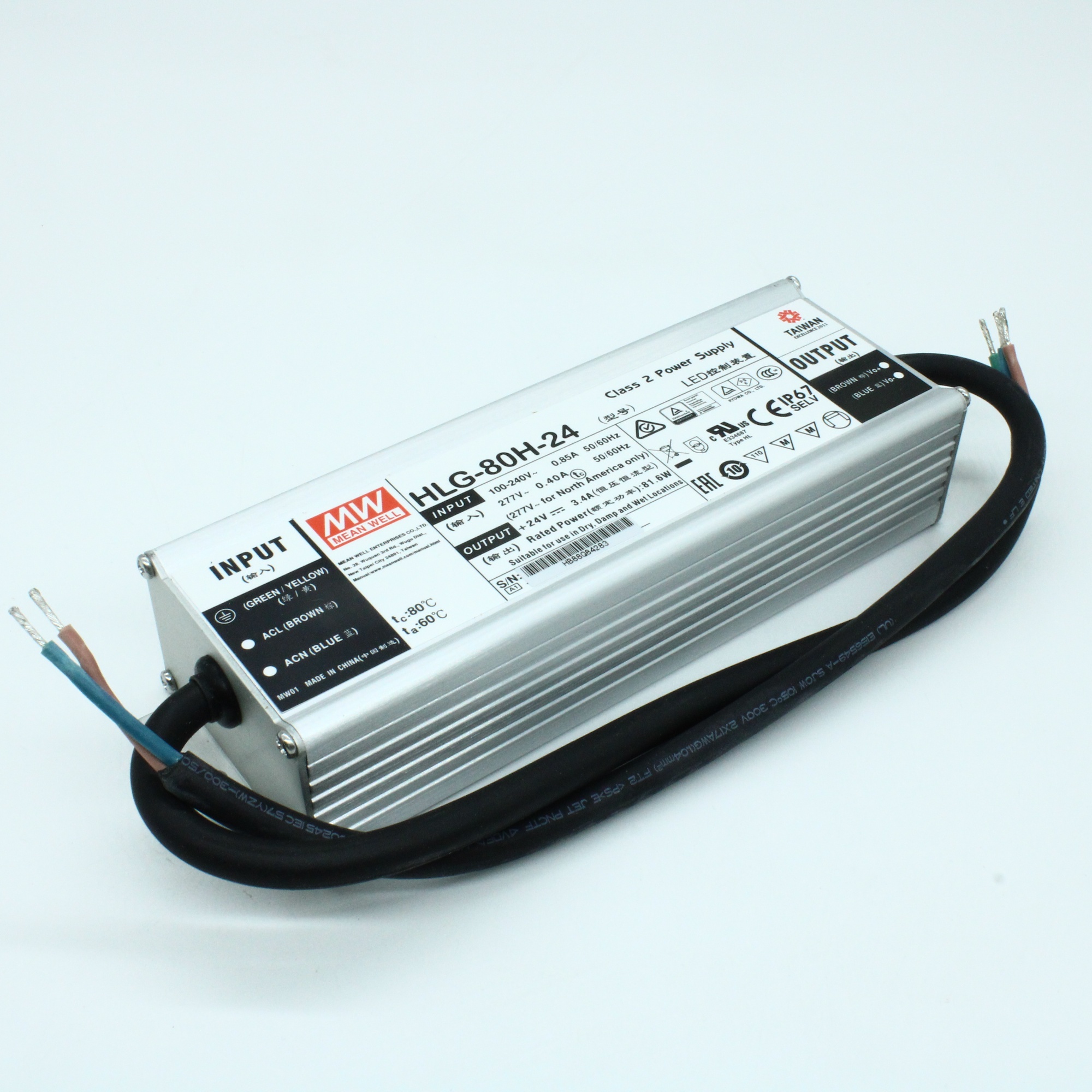 HLG-80H-24 - Источник электропитания светодиодов 81.6Вт в корпусе с 5 выводами