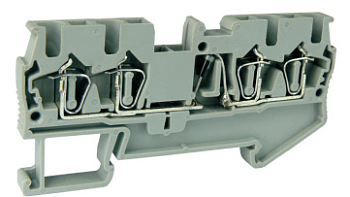 Клемма с диодом UJ5-2.5/2X2D/CE - Клемма с диодом, 4 точки подключения в клемме, серия E, тип фиксации провода: пружинный, номинальное сечение: 2,5 мм кв., 1A, 500V, ширина: 5,2 мм, цвет: серый, стандарт GB/T14048.1, тип монтажа: DIN 35