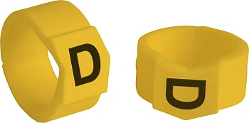 brd333713 - SCNG-61-D клипсы жёлтые, 50шт/упак, для провода 15,1-19,0мм диаметра, легенда D