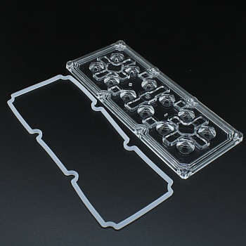 ALHB173D12LED120G-NEW - Групповая прямоугольная линза 2x6 на 12 светодиодов 3030/3535/5050, эфф=93%, 120°, 173x71.4mm   H:mm, PMMA,  обновленная версия.