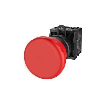Кнопка аварийного останова (красная) TS2010-0SL10 - Кнопка аварийного останова, грибовидная, с блокировкой, без подсветки, пластиковое переднее кольцо, без контактной группы, диаметр головки кнопки 40 мм, диаметр посадочного отверстия: 22 мм, цвет: красны