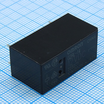 G2RL-14-12DC - Реле силовое катушка 12В 12A одна группа на переключение (29x12.7x15.7)мм монтаж в отверстие