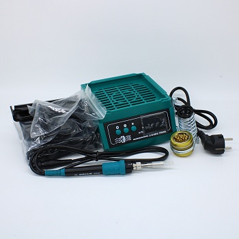 YIHUA 948D Q-II - Паяльная станция с дымоудалением 60Вт, регулировка температуры нагрева 200°C~480°C, в комплекте держатель припоя, подставка и стружка для чистки жала