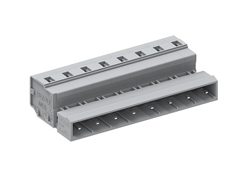 Вилочный разъем на кабель 475408 - Вилочный разъем, прямой, на кабель, шаг: 7.5 мм, 8 полюсов, фиксация провода пружинная, исполнение: стандартное, 500V, 16A, цвет: серый