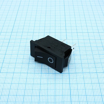 RK1-17 1X1 B/B"0-" - Выключатель клавишный ON-OFF без подсветки цвет корпуса (черный) цвет кнопки (черный)