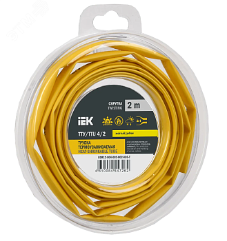 Трубка термоусадочная ТТУ нг-LS 4/2 желт. (уп.2м) UDR12-004-002-002-K05-T