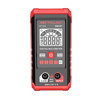 KT 123 серия PROLINE - Мультиметр компактный цифровой SMART с True RMS, ЖК-дисплей, ACV/DCV/R/NCV, автоматический выбор пределов измерений, фонарик