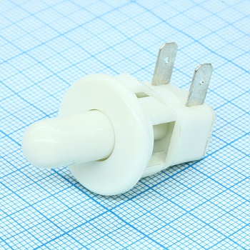 PBS-19C белый - Кнопка без фиксации 2,5А 250В ON-(OFF) мебельная на размыкание М19,2