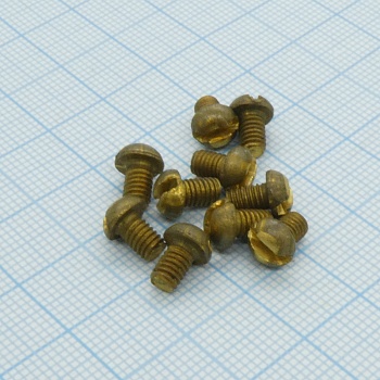 Винт М4.0х 6 (10шт.)  п/к латунь - Винт М4.0х 6 (10шт.)  п/к латунь