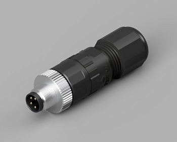 Вилочный разъем PB-M8A-04P-MM-SL7001 - Вилочный разъем на кабель, 4 полюса, M8, прямой, винтовая фиксация провода, A-Code, диаметр кабеля: 4,0-6,0 мм, сечение: 0,25-0,34 мм кв., 3А, 60V, пластик