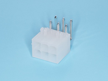 MF-6MRA - Разъем питания (с контактами) Mini-Fit, 6pin, вилка на плату угловая, шаг 4,2мм