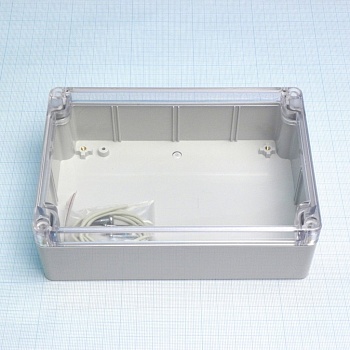 G214C - Герметичный корпус из поликарбоната с прозрачной крышкой, IP65, светло-серый