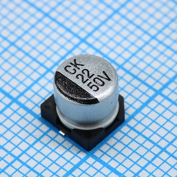 JCK1H220M063054 - Конденсатор алюминиевый электролитический SMD 22мкФ 50В ±20% (6.3 X 5.5мм) 42мА 1000час 105°C лента на катушке
