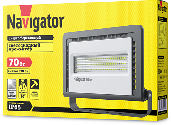 Прожектор светодиодный 14 147 NFL-01-70-4K-LED 70Вт 4000К IP65 5950лм черн. 14147