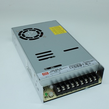 LRS-600-48 - AC-DC, 600Вт, вход 90…264В AC (переключатель), 47…63Гц, выход 48В/12.5A, рег.вых=45.6…52.8В, изоляция 3000В AC, в кожухе 225х124х41мм, -20…+65°С
