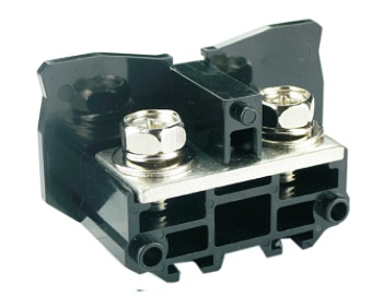 Барьерная клемма UTD-100I - Барьерная клемма, тип фиксации провода: винтовой, номинальное сечение: 38 мм кв., 130A, 660V, ширина: 25 мм, цвет: черный, тип монтажа: DIN 35