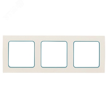 Стокгольм Рамка 3-местная белая с линией цвета синий PROxima EAM-G-304-30