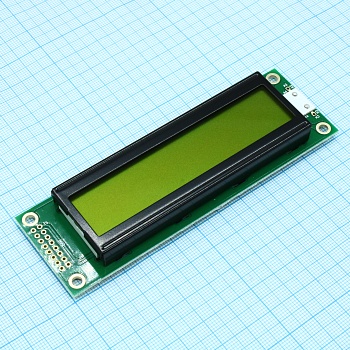 WH2002A-YYH-CT# - ЖКИ знакосинтезирующий 20 x 2, STN Желто-зеленый Позитивный/прозрачно-отражающий светодиодная подсветка желто-зеленая размеры 116x37 мм, видимая область 85x18.6 мм, -20...70°C, контактные площадки 2 ряда слева 16 выводов
