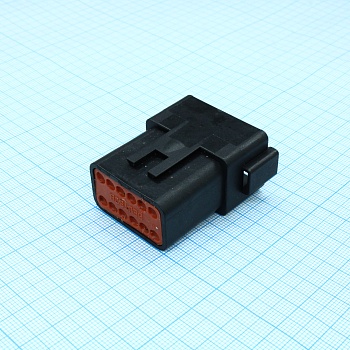 DT04-12PA-CE02 - Корпус разъема 12 контактов автомобильного применения. Требуется фиксатор W12P и контакты 0462-201-16141 12шт