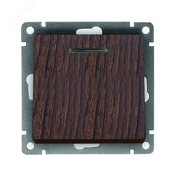 Выключатель одноклавишный с подсветкой UNIVersal серия Афина , с/у, 10А, 220В, венге (еврослот), механизм A0121-V