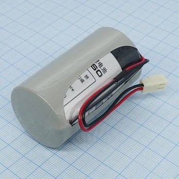 ER34615H-LD/-JST2510 - Li, SOCl2 батарея типоразмера D, 3.6В, 19Ач, разъем с проводами приварены к выводам, -55...85 °C