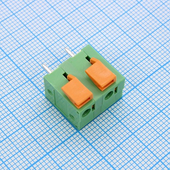 GT142V-7.62-02P-14-00 - Нажимной безвинтовой клеммный блок 2 контакта. Зажим типа торцевой контакт. Серия GT142V-7.62