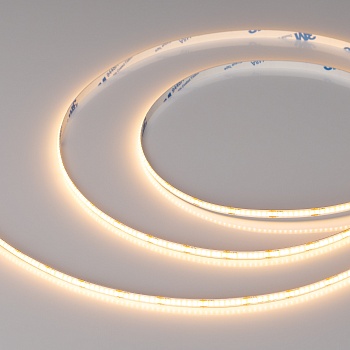 Лента COB-X400-5mm 24V Warm2700 (7.2 W/m, IP20, CSP, 5m) 041697 - Лента COB сплошной засветки без видимых светодиодов. Светодиоды CSP 400 шт/м. Цвет свечения ТЕПЛЫЙ 2700K, высокий индекс цветопередачи CRI>90, угол 180°. Мощность 7.2 Вт/м, питание 24 В. Ра