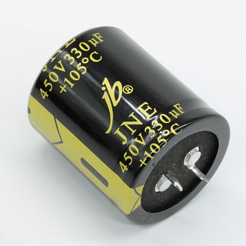 JNE2W331M10003500400 - Конденсатор алюминиевый электролитический с защелкиваемыми выводами 330мкФ 450В ±20% (35 X 40мм) выводы 10мм 2000час 105°С россыпь