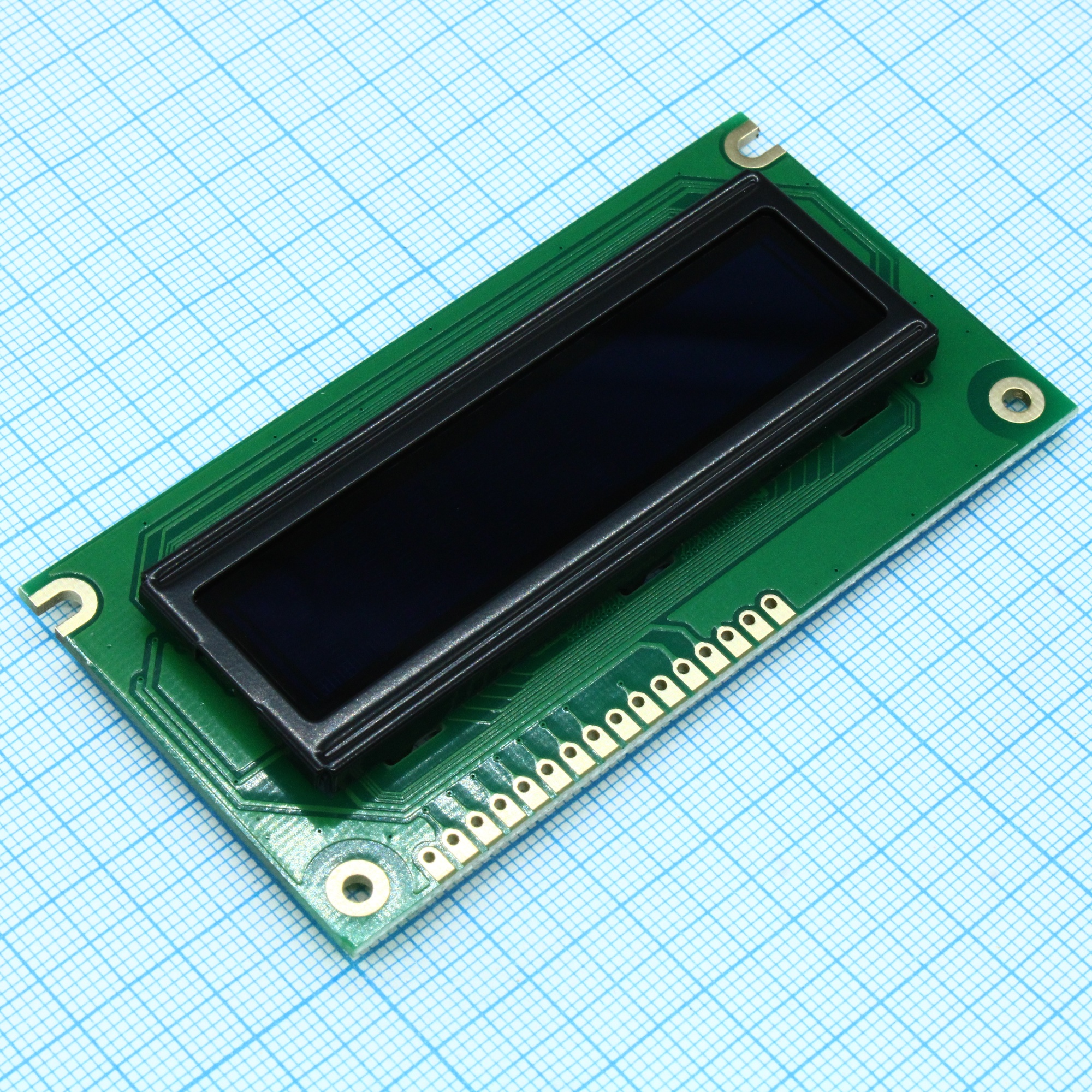 WEH001602EGPP5N00100 - OLED символьный 16х2 (1602E), зеленый, 8-битный паралл. интерфейс 6800, VDD =5В, -40...+80С