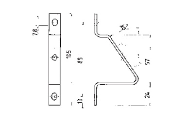 Скоба 9018 H - Угловой кронштейн тип 9018 H, для DIN рейки, с крепежным материалом, металл