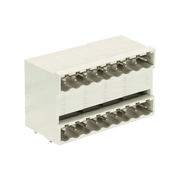 Вилка Wiecon 8113 SEG/9/18 W OB - Вилочный разъем, горизонтальный, на плату, шаг 5 мм, 2 этажа, 9 полюсов, фиксация на плате пайкой, 400V, 10А, без маркировки, цвет: серый, серия 8113 SEG G