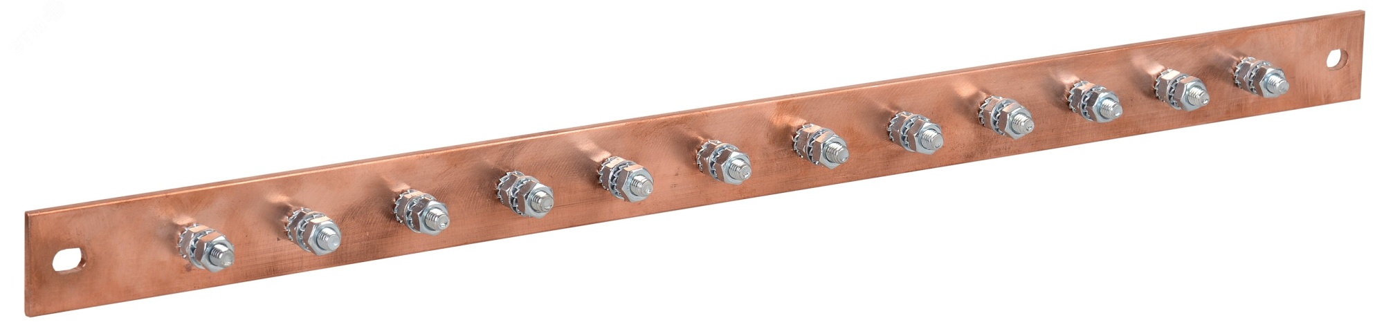 Шина заземления 483х25x3мм медь ШМТ М1 12 точек подключения М6 ER-12-325-M1