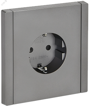 FORTE&PIANO Розетка 1-местная с заземлением с защитными шторками винтовое крепление 16А FP515 сталь IEK FP-R14-16-K46