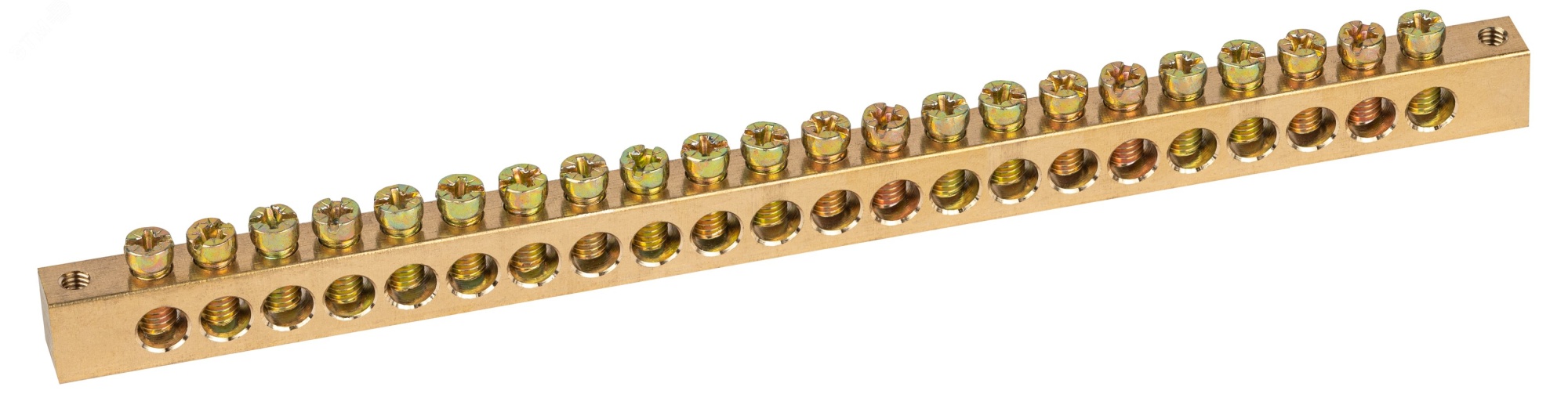 Шина NO-122-28 PEN земля-ноль 8х12мм 22/2 латунная крепеж по краям Б0047243