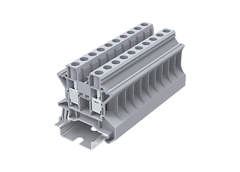 Проходная клемма TU6-2-GY - Проходная клемма, тип фиксации провода: винтовой, номинальное сечение: 6 мм кв., 41A, 1000V, ширина: 8,2 мм, цвет: серый, тип монтажа: DIN 35