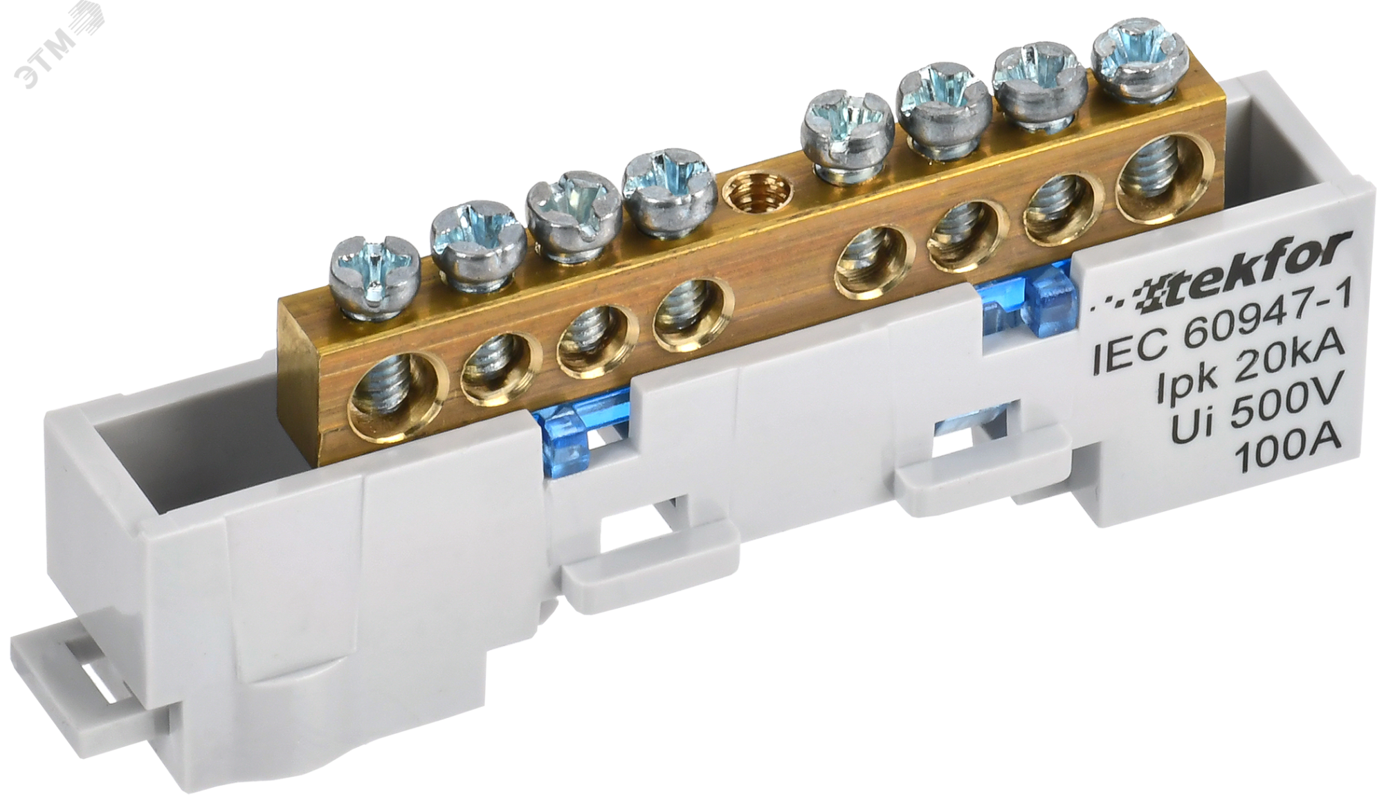 TEKFOR Шина N ноль неизолированная на универсальном держателе 6х9-8-С IEK TF-NN10-08-DL-K07