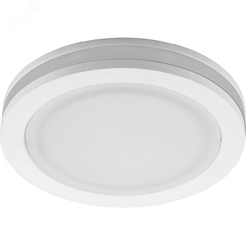 Светильник светодиодный ДВО-7w 4000K 560Лм с белой светодиодной подсветкой белый 28905