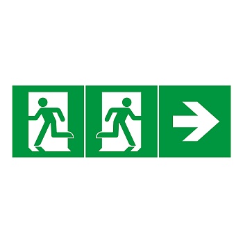 Пиктограммы EMGP-PROOF-KIT (Комплект из 3-х наклеек) 049424 - Три пиктограммы 100х100мм: "Стрелка", "Бегущий человек влево", "Бегущий человек вправо" для аварийных панелей серии EMG-PROOF. Дают возможность установки знака направления в любую сторону.