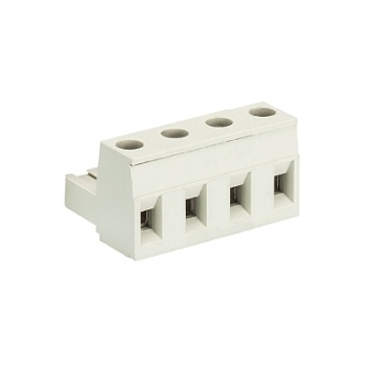 Розетка Wiecon 8313 B / 4 OB - Розеточный разъем, угловой, на кабель, шаг 7,5 мм, 4 полюса, номинальное сечение: 2,5 мм кв., винтовая фиксация провода, 690V, 12А, с маркировкой, цвет: серый, серия 8313 B