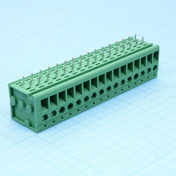 DG105R-5.0-16P-14-00A(H) - Винтовой клеммный блок c рельефной обоймой,16 контактов. Серия DG105R-5.0