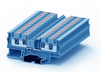 Проходная клемма TP4-4-BU - Проходная клемма, 4 точки подключения, push-in, номинальное сечение: 4 мм кв., 32A, 800V, ширина: 6,2 мм, цвет: синий, тип монтажа: DIN 35