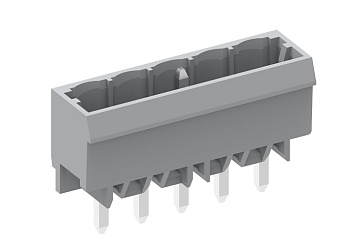 Вилочный разъем на плату 450222-05D - Вилочный разъем, вертикальный, на плату, шаг: 5.0 мм, 22 полюса, фиксация на плате пайкой, исполнение: длина выводов 5 мм, 320V, 12A, цвет: серый Вилочный разъем на плату 450222-05D - Вилочный разъем, вертикальный, на плату, шаг: 5.0 мм, 22 полюса, фиксация на плате пайкой, исполнение: длина выводов 5 мм, 320V, 12A, цвет: серый