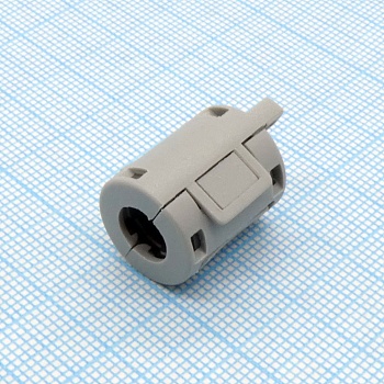 RU 70B - EMI фильтр, полукруглый феррит, внутр.7мм, корпус на защелке, 15,5*17.5*7мм, импеданс 100Ом при 100МГц