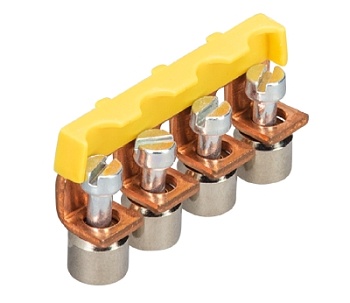 Соед. мостик IVB WKN 10-4 - Соединительная перемычка, винтовая, изолированная, 4 полюса, для клемм: WKN 10, цвет: желтый