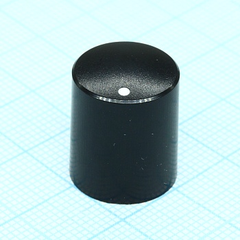 41028-1 - Ручка пластик, на вал 6мм, насечка, d=15мм, h=18мм