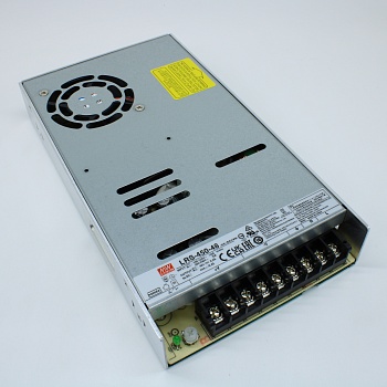LRS-450-48 - AC-DC, 451.2Вт, вход 90…264В AC (переключатель), 47…63Гц, выход 48В/9.4A, рег.вых=45.6…52.8В, изоляция 3000В AC, в кожухе 225х124х35мм, -25…+70°С