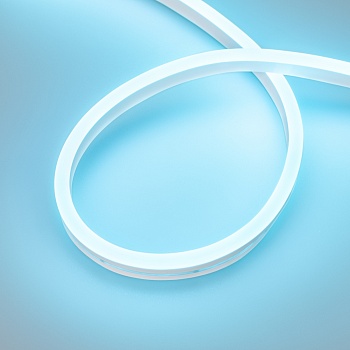 Лента герметичная AURORA-PS-A120-16x8mm 24V Azure (10 W/m, IP65, 2835, 5m) 036688 - Гибкий неон AURORA в силиконовой оболочке. Светодиоды SMD2835, 120 шт-м, цвет ЛАЗУРНЫЙ. Сечение 16х8 мм, горизонтальный (боковой) изгиб, IP65, шаг резки 8.33 мм, мощность 