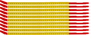 brd333137 - SCNG-10-PLUS клипсы жёлтые, 300шт/упак, для провода 2,8-3,4мм диаметра, легенда + (плюс)