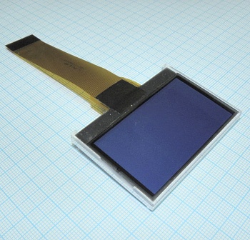 WO12864C2-TMI# - ЖКИ графич, 128 х 64, COG, STN Синий Negative/Transmis, подсв. LED Белая, VDD = 3V, 6 o'cl, -20...+70C