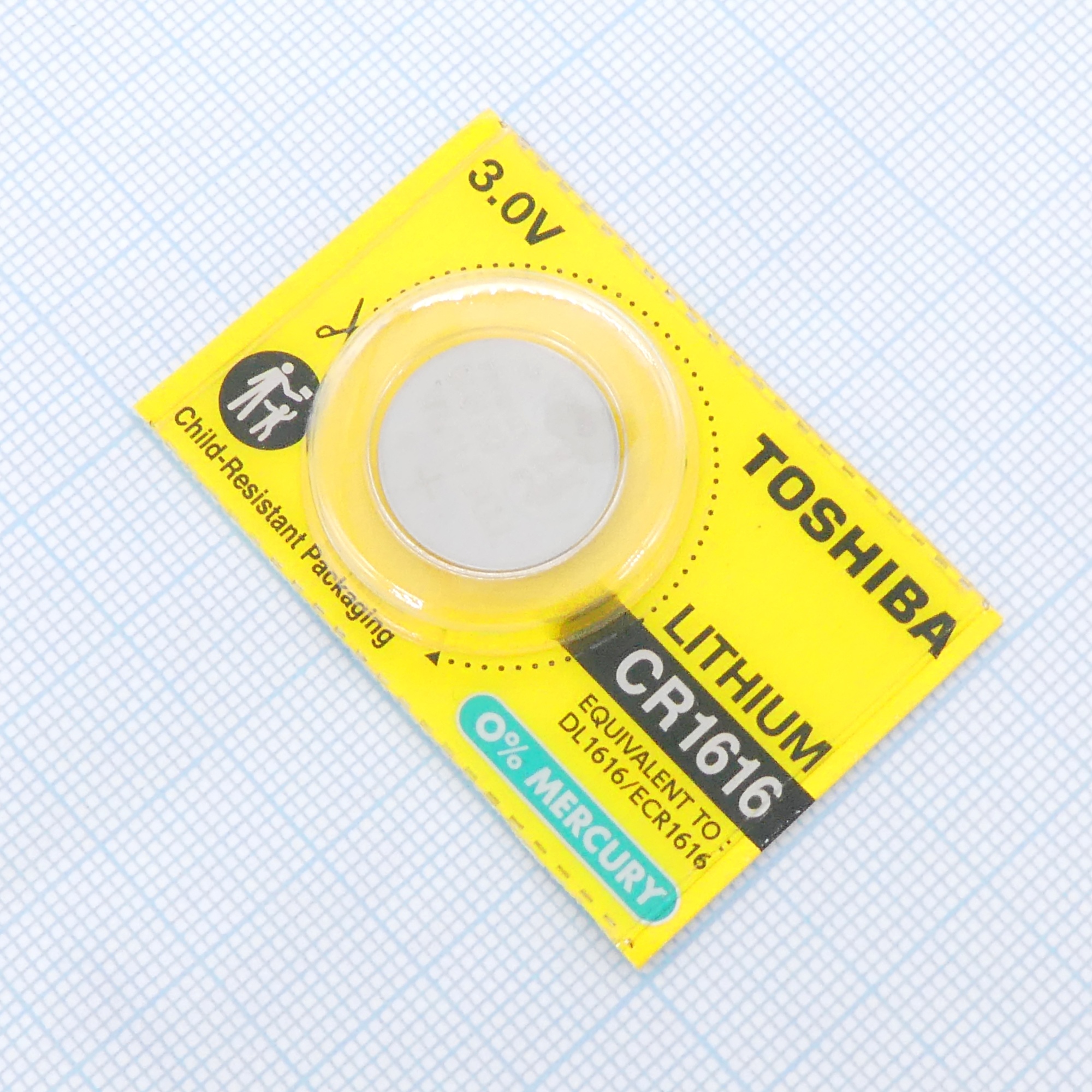 CR1616 Toshiba - Элемент питания литиевый (Li, MnO2), 3 В, 55 мАч